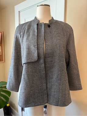 Sz 8 Women's Charlotte Brody Herringbone Single Closure Jacket w/imperfection